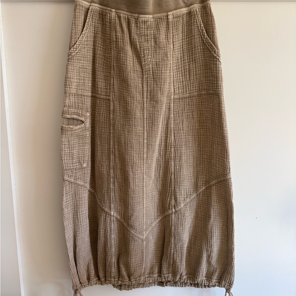 XCVI Textured Tan Maxi Skirt